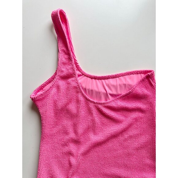 NWOT GOOD AMERICAN Always Fits Bright Pink Crinkle One Piece Swimsuit, Size 3/4 - Picture 11 of 16